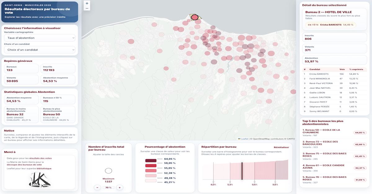 Aperçu — Cartographie électorale — municipales 2026 à Saint-Denis